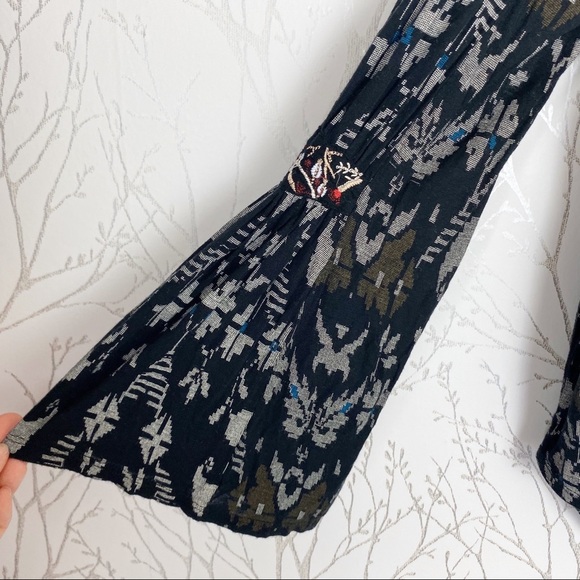 LUCKY BRAND Mixed Print Peasant Blouse Aztec Small - Picture 3 of 10